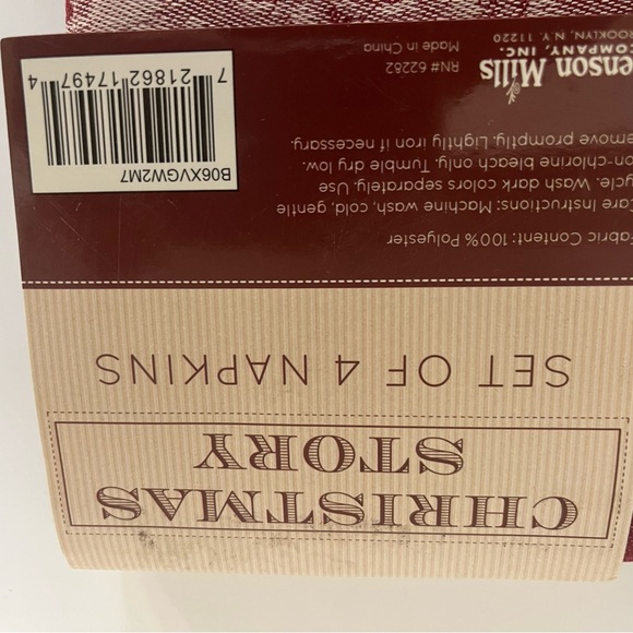 Christmas story set of 4 napkins - Picture 4 of 4